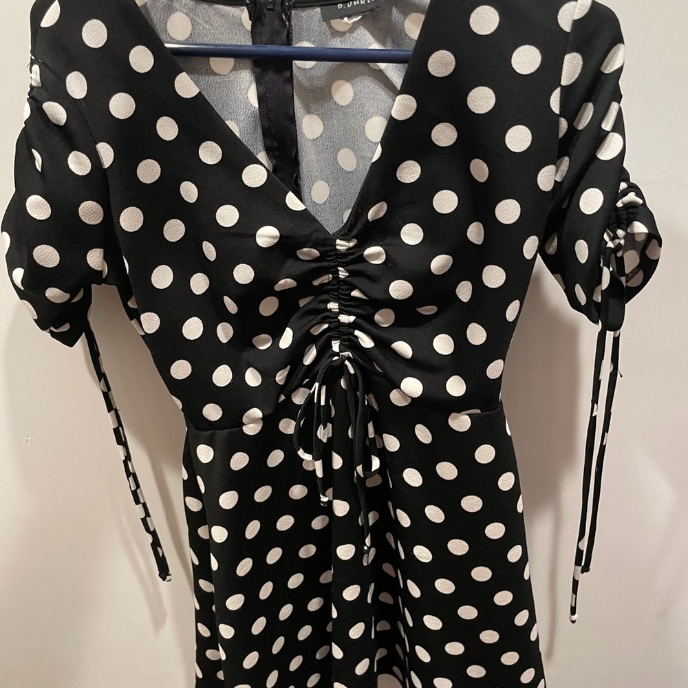 Polka dot scrunch dress